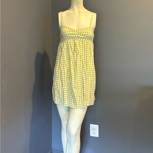 Yellow and White Gingham Dress